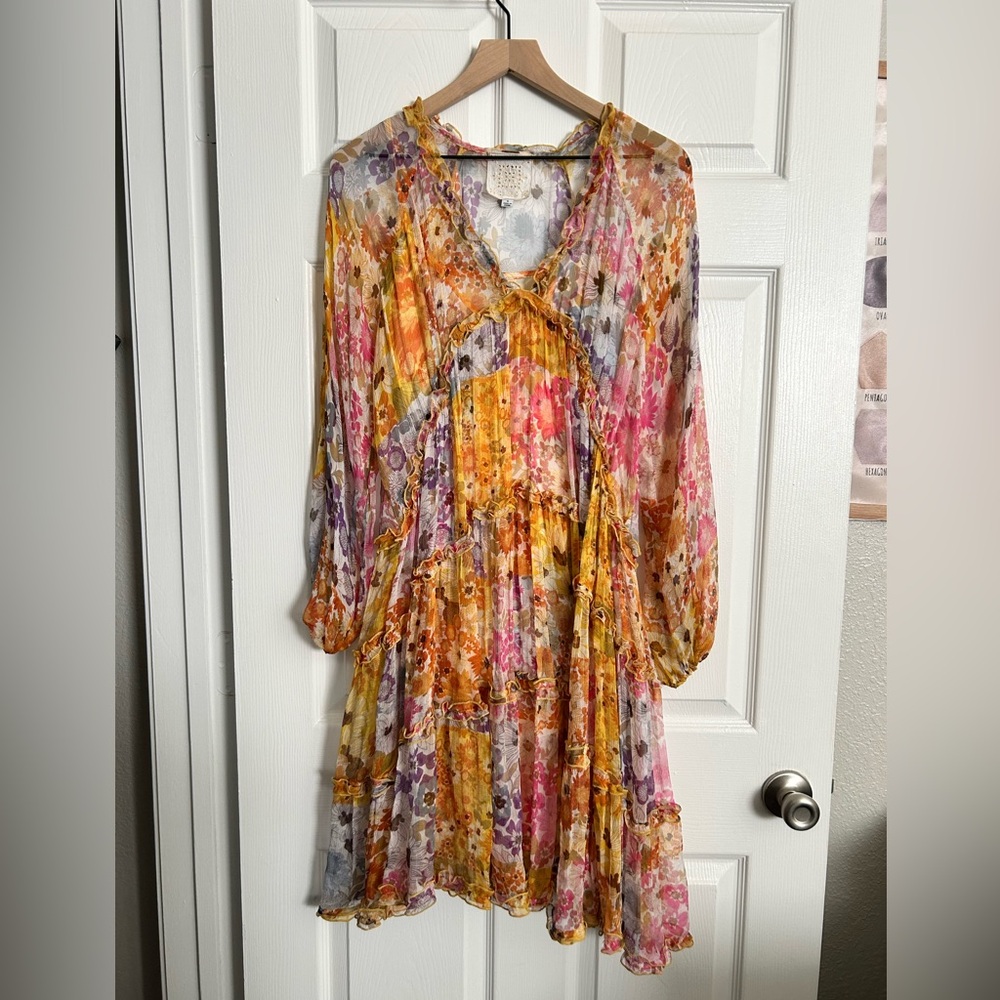 Johnny Was Renee Mini Silk Floral Dress
Small EUC
